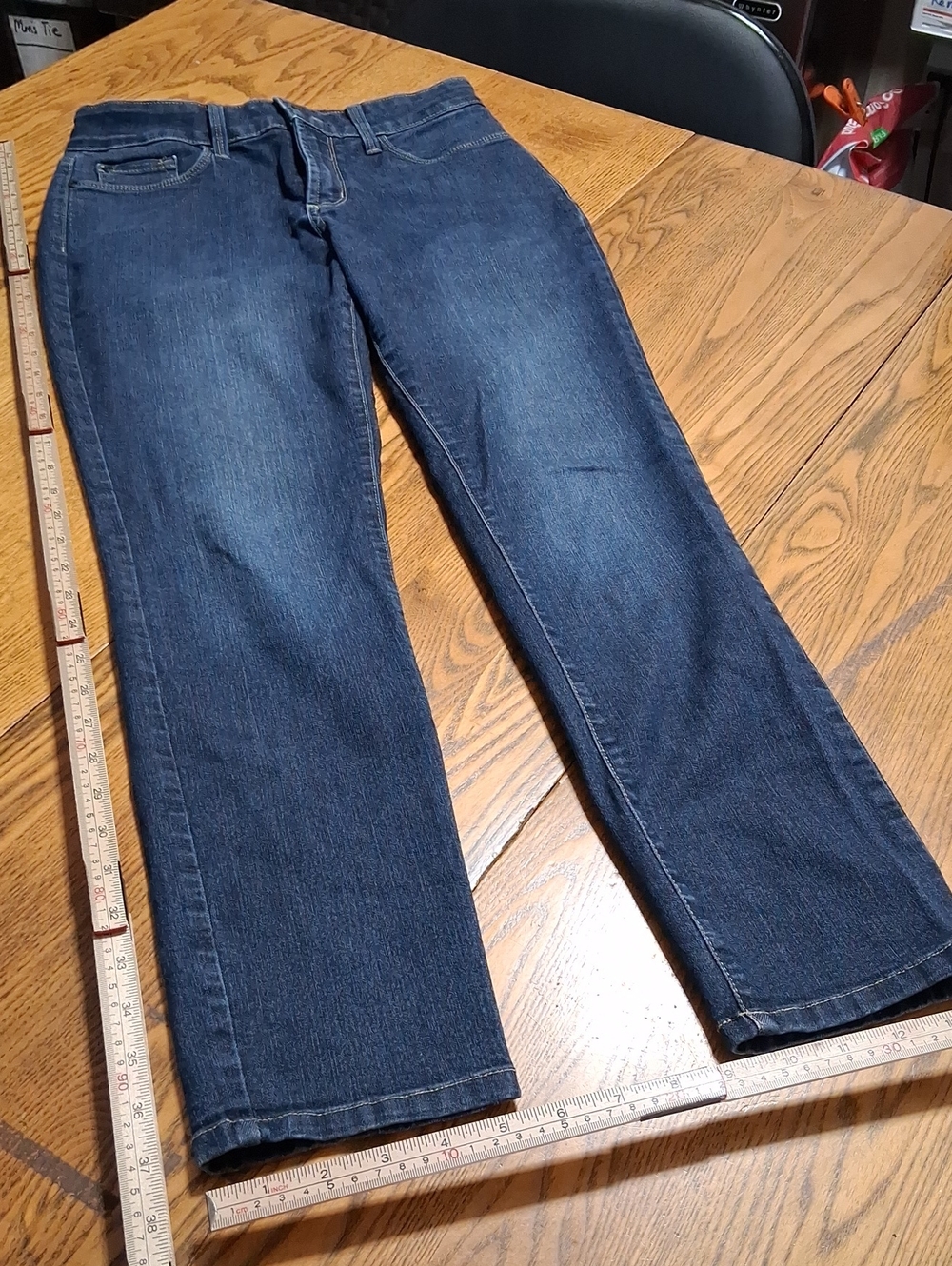 NYDJ Jeans Womens 4P BLUE Denim Used Preowned Pants TAPERED ?? SLIM ?? LIFT TUCK